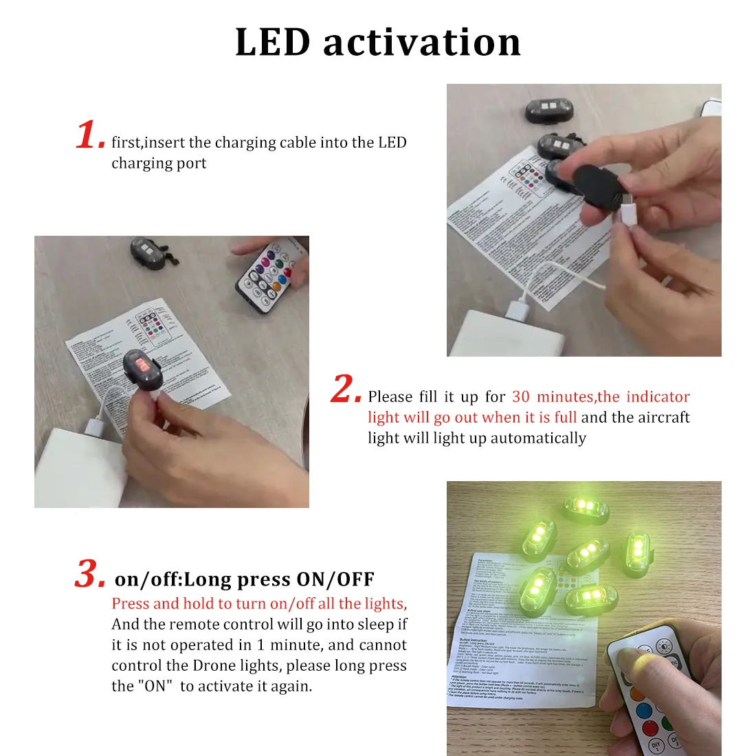 ไฟแฟลชรถยนต์ LED ควบคุมระยะไกล - Drone Led Light บทวิจารณ์และราคา